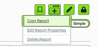 Edit report drop-down list.