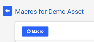 Macros page, shows the Add macro button.