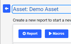 Asset page, shows the Macros button.