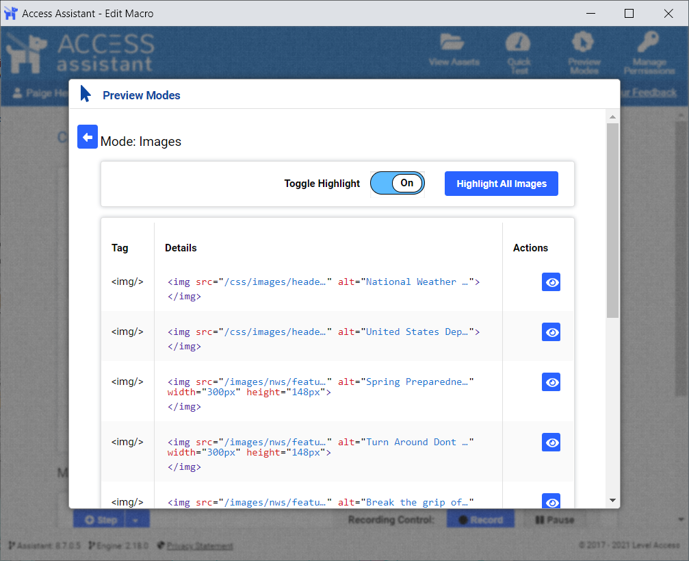 Image preview mode, shows the toggle set to on.