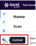 Contrast tool represented by a circle shape