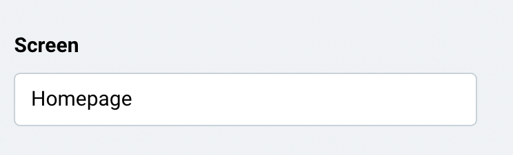 Screenshot from the Level Access Platform of “Homepage” entered in the Screen filter.