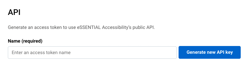 Screenshot of the API generator in the eA Platform.
