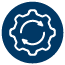 Icon containing a gear shape.